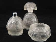 Appraisal: A moulded clear glass 's dressing table scent bottle together