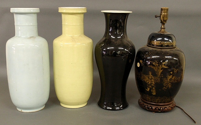 Appraisal: - Three large Chinese vases all approx h and a