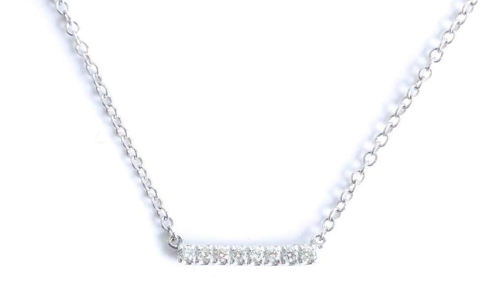 Appraisal: GABRIEL CO K DIAMOND BAR PENDANT NECKLACEGabriel Co K white