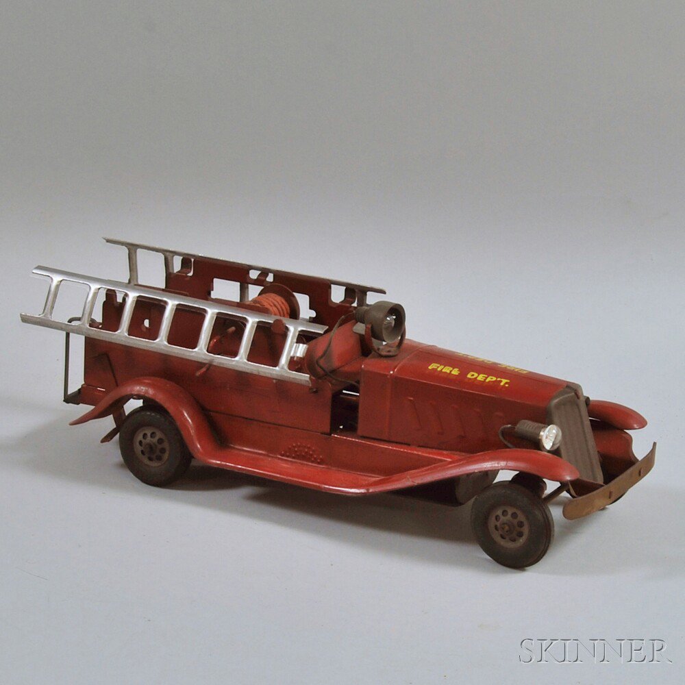 Appraisal: Marx Pressed Steel Friction Motor-driven Electric Fire Ladder Truck c