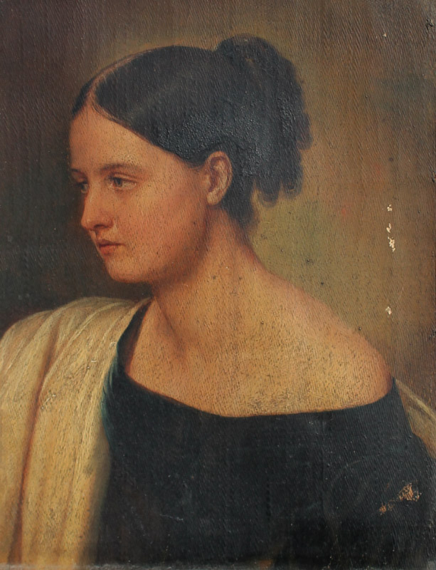 Appraisal: FINE TH CENTURY PORTRAIT PAINTING OF A BRUNETTE Oil Canvas