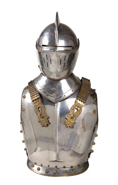 Appraisal: A Michael Jackson Medieval-style set of armor s Silver metal