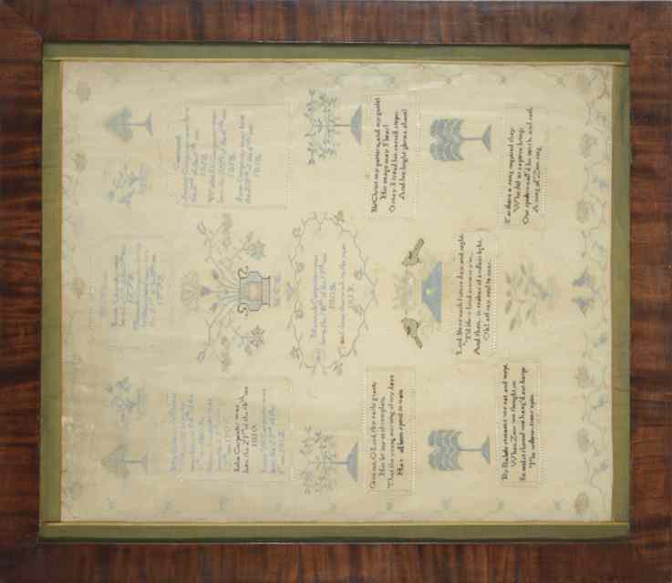 Appraisal: AN EARLY AMERICAN SAMPLER made by Hannah Carpenter born in