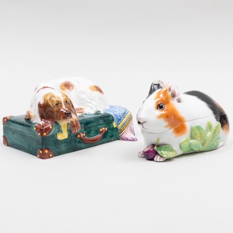 Appraisal: Two Porcelain Models of Animals Comprising A guinea pig form