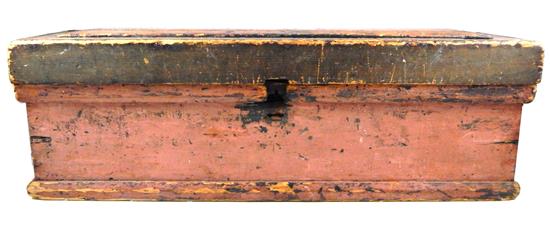 Appraisal: Antique rectangular tool chest pine retains original red finish top