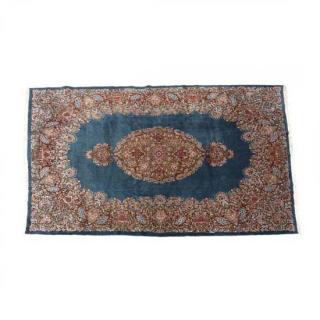 Appraisal: Persian Kerman Room Size Carpet the open blue field with