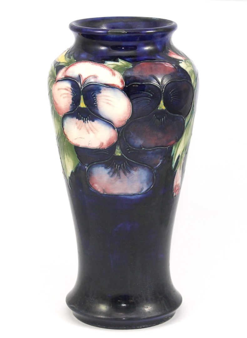 Appraisal: A Moorcroft vase decorated in the Pansy pattern circa blue