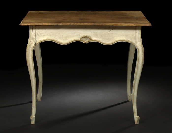 Appraisal: Provincial Louis XV-Style Oak and Polychromed Occasional Table third quarter