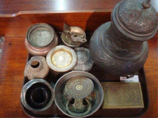 Appraisal: Lot of Assorted Metal Items possibly Persian From a Larchmont