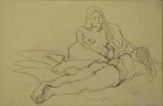 Appraisal: SOYER Moses Pencil on Paper Drawing Two Nudes Signed lower