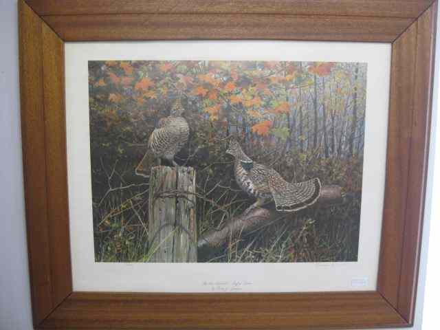 Appraisal: Owen J Gromme Print ''By the Roadside ruffled Grouse'' pencil