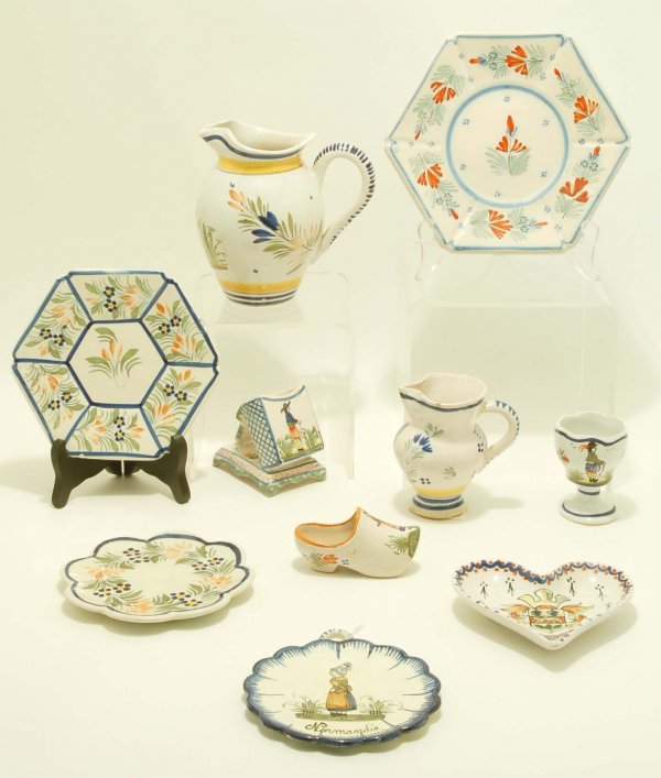 Appraisal: Ten pieces of Quimper faience mostly Henriot One - footed