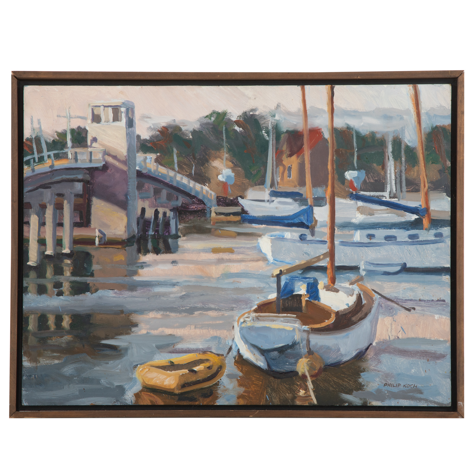 Appraisal: PHILIP KOCH HARBOR MORNING OIL ON MASONITE American b signed