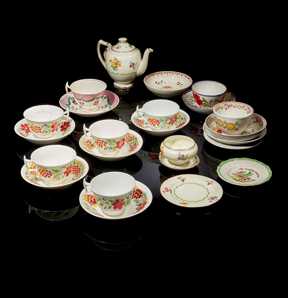 Appraisal: Assorted Teacups and Saucers assorted tea cups saucers and tea