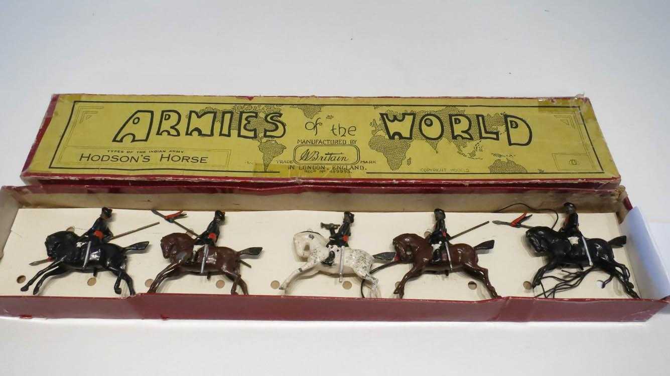 Appraisal: BRITAINS HODSON'S HORSE TOY SOLDIER SET five pieces in the