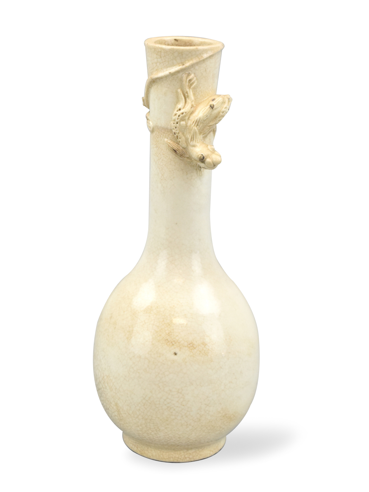 Appraisal: A Chinese white glazed porcelain vase th C with Chi