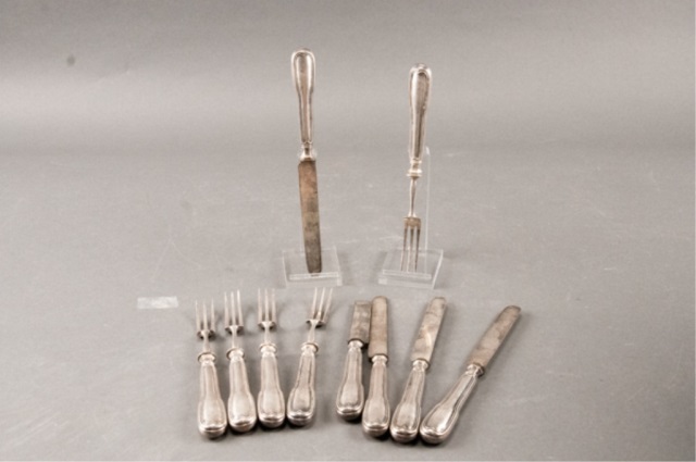 Appraisal: Ten Pieces of French Silver Flatware Five knives and five