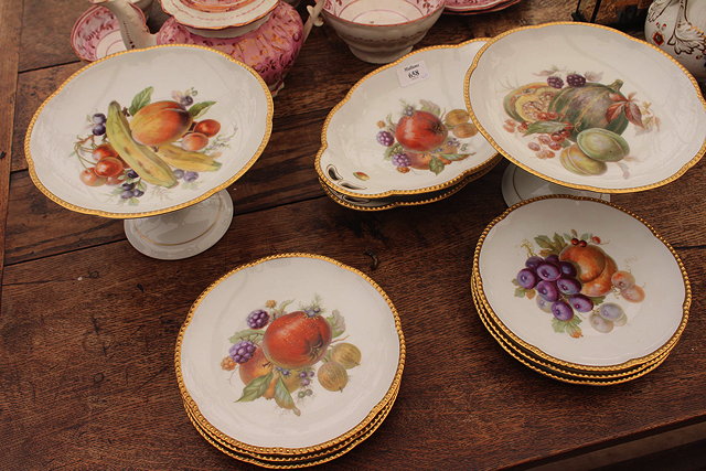 Appraisal: A CONTINENTAL PORCELAIN DESSERT SET the plates two dishes and