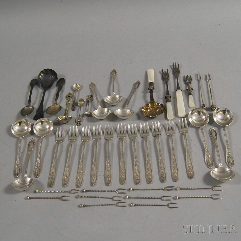 Appraisal: Miscellaneous Group of Mostly Sterling Silver Flatware nine Dominick Haff