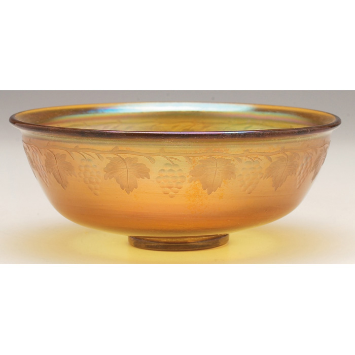 Appraisal: Unusual L C Tiffany bowl gold favrile glass with an