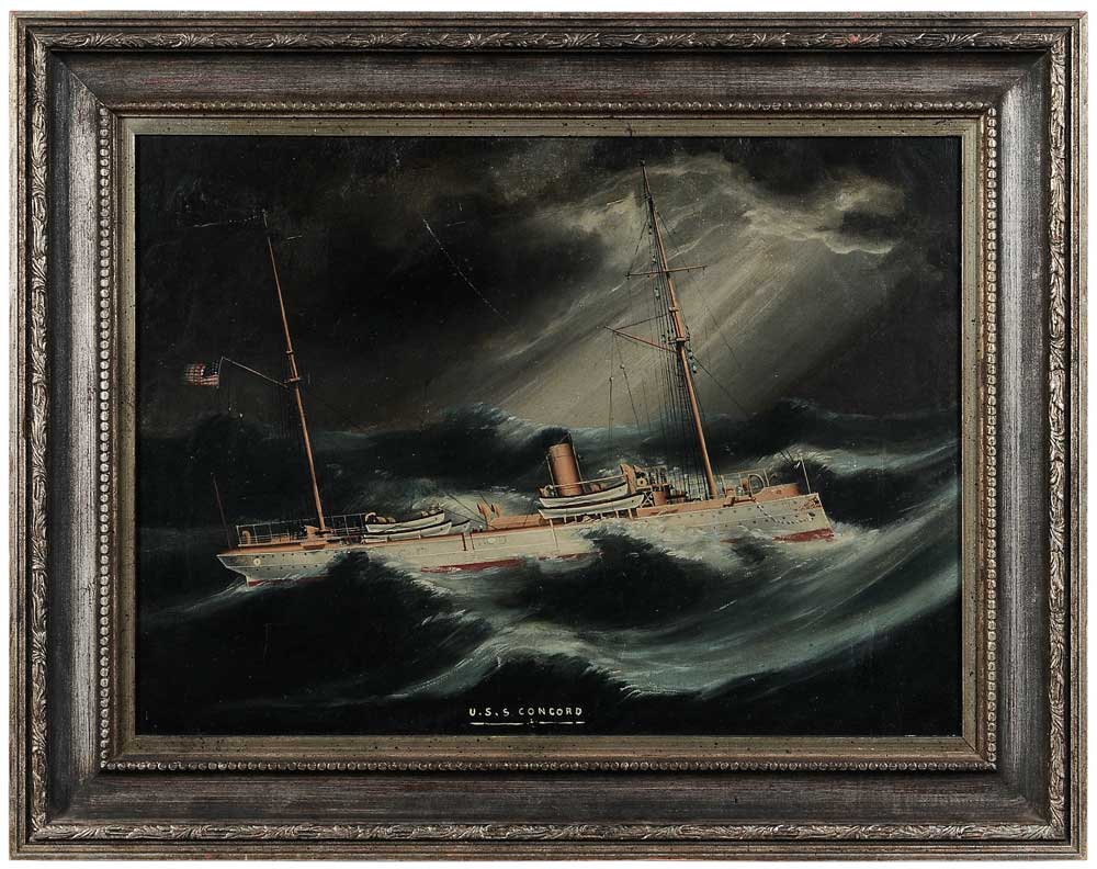 Appraisal: American School late th early th century USS Concord on