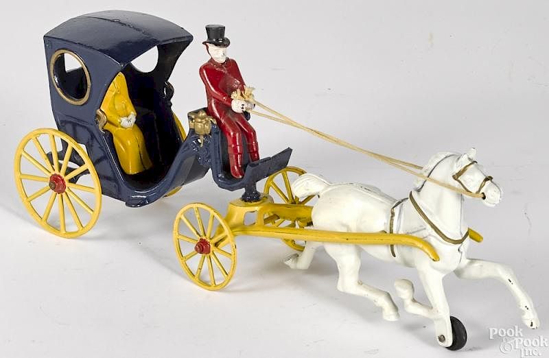 Appraisal: Kenton cast iron horse drawn cabriolet Kenton cast iron horse