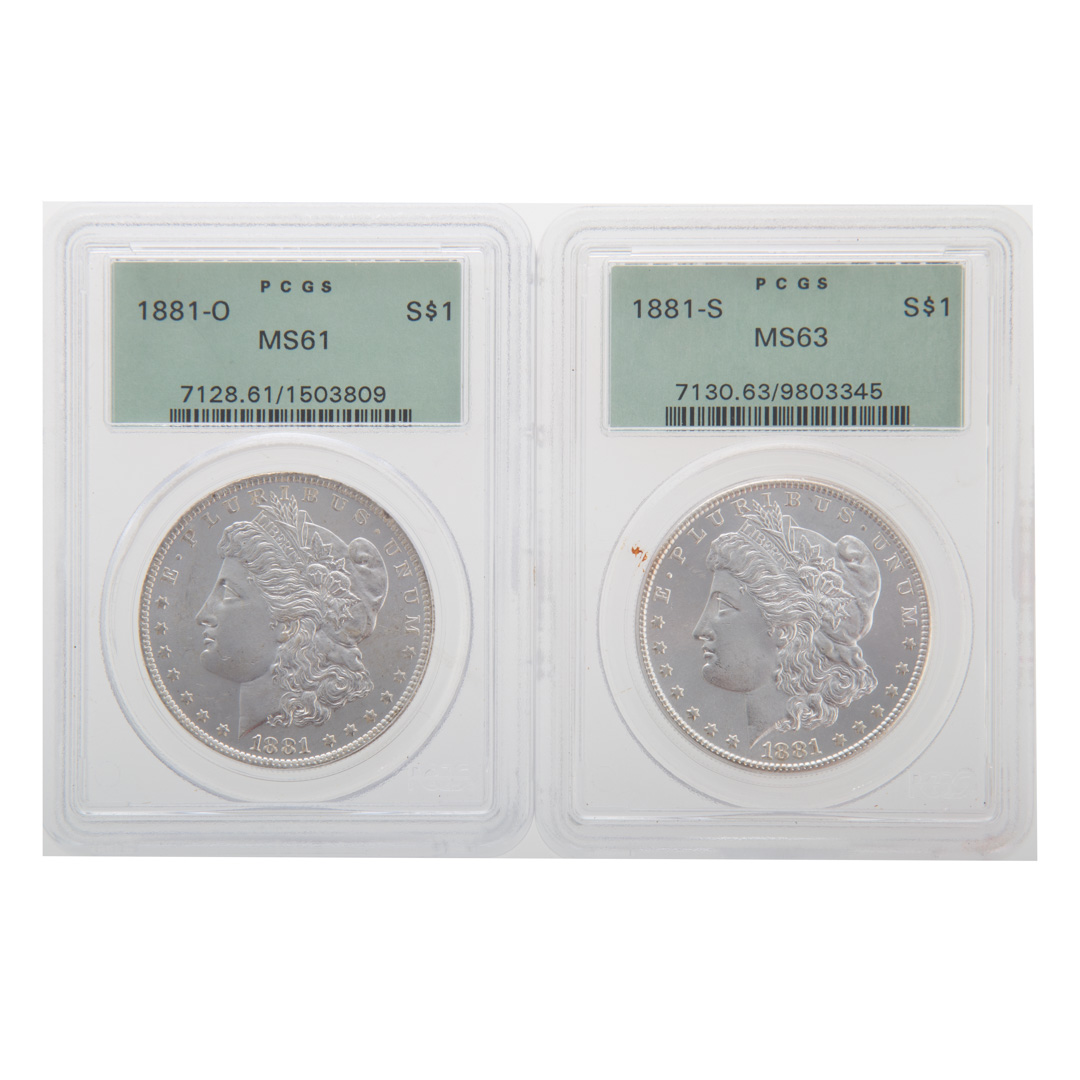 Appraisal: US -O -S Morgan Dollars PCGS - -O PCGS MS