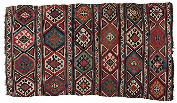 Appraisal: Ca - Shirvan Rug Antique Shirvan rug in geometric design