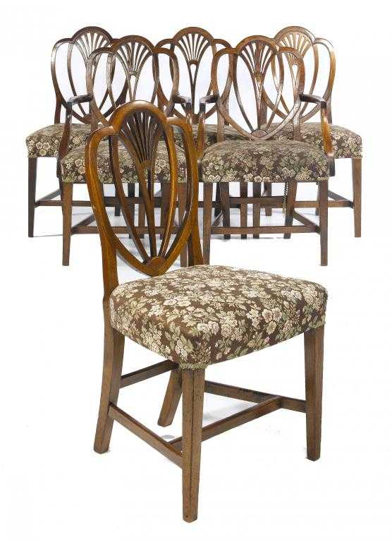 Appraisal: A SET OF SIX GEORGE III MAHOGANY DINING CHAIRS the