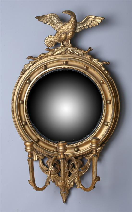 Appraisal: AMERICAN FEDERAL STYLE MAHOGANY WALL MIRROR th century as is