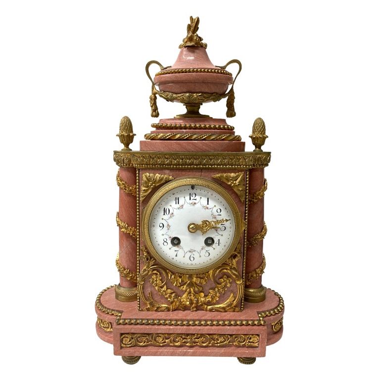 Appraisal: French Mantle Clock French Mantle Clock Marble As is See