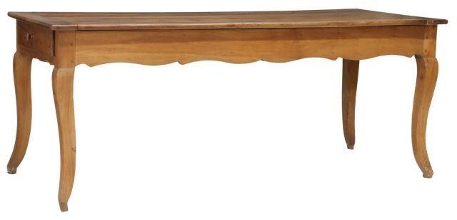 Appraisal: French Provincial fruitwood farmhouse table late th c plank top