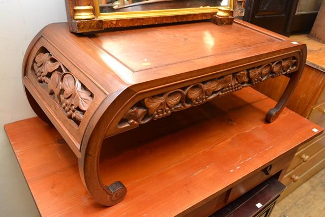 Appraisal: AN ORIENTAL CARVED SIDE TABLE