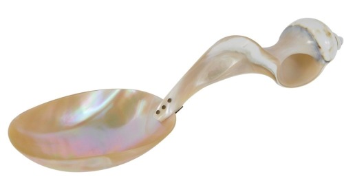 Appraisal: A polished shell formed spoon with an oval bowl and