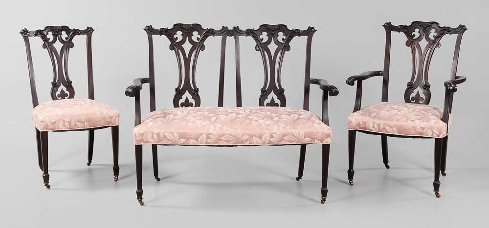 Appraisal: Chippendale Style Mahogany Salon Suite American late th early th