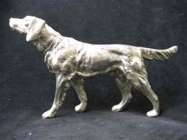 Appraisal: Silverplate Figurine of a Dog '' tall deco era