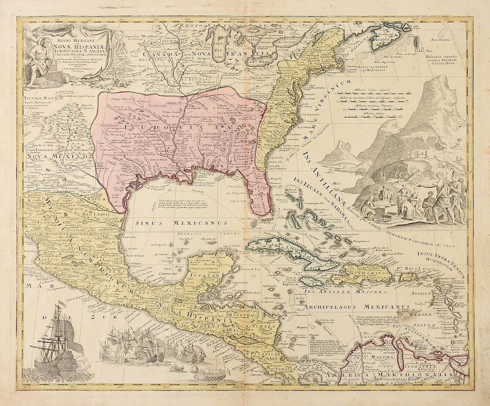 Appraisal: AN ANTIQUE MAP Regni Mexicani Seu Nov Hispani Ludovician N