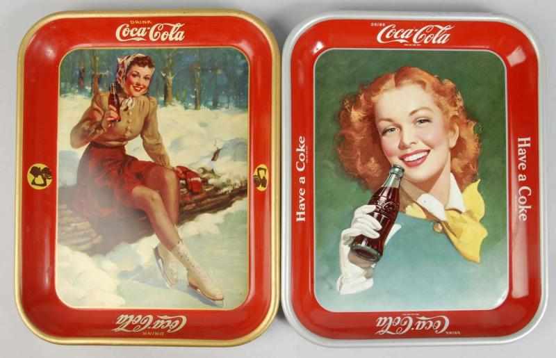 Appraisal: Lot of s Coca-Cola Serving Trays Description Both clean and