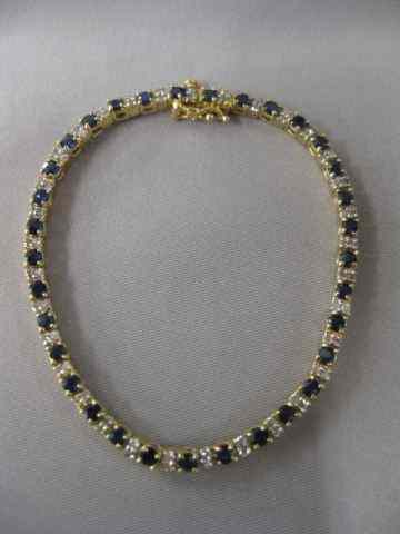 Appraisal: Sapphire Diamond Bracelet straight line or tennis style sapphires totaling