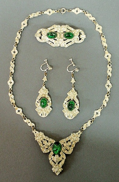 Appraisal: Set of c s costume jewelry with faux diamond and