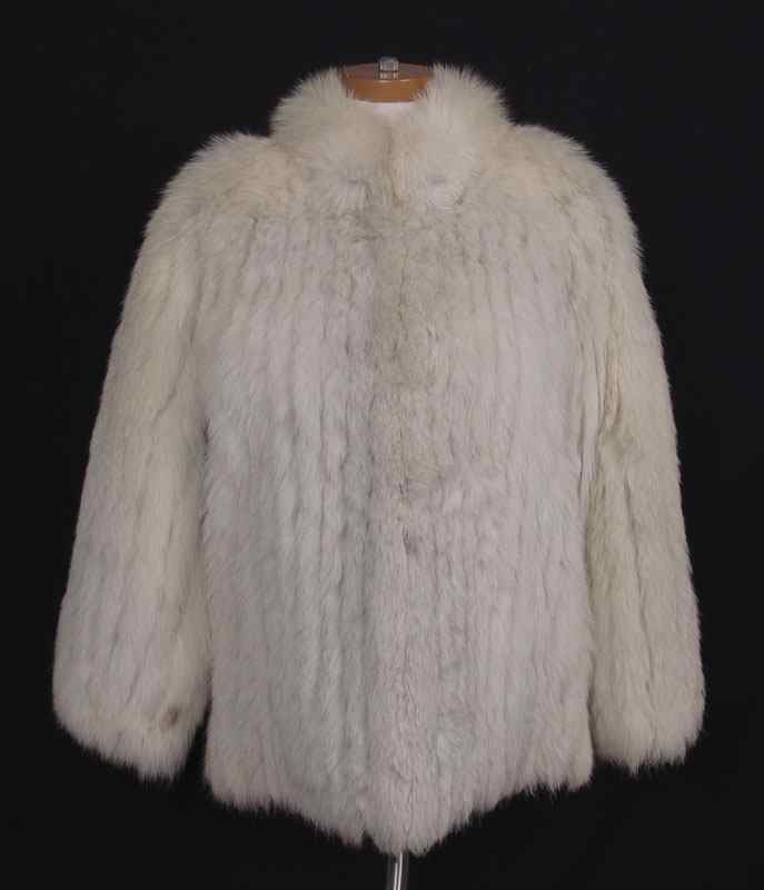 Appraisal: WHITE FOX FUR JACKET JACQUES SAINT LAURENT Paris New York