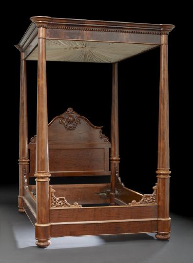 Appraisal: American Rococo Revival Mahogany Tester Bed third quarter th century