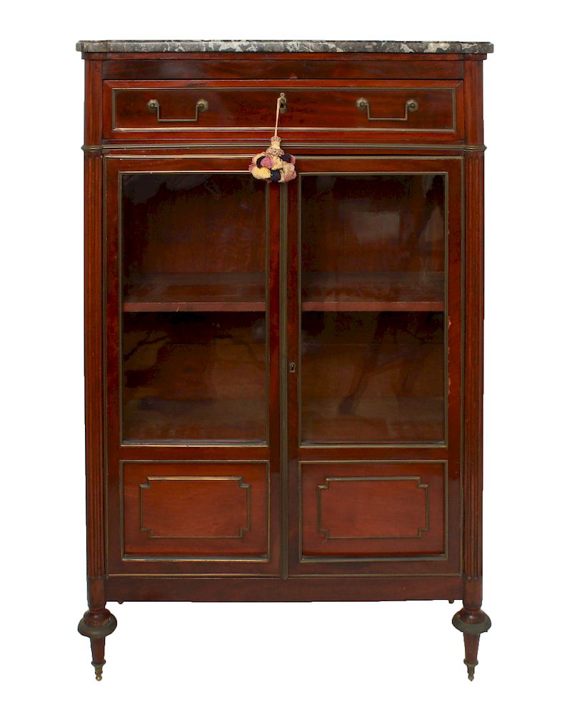 Appraisal: Federal Style Mahogany Cabinet w Marble Top Federal style mahogany