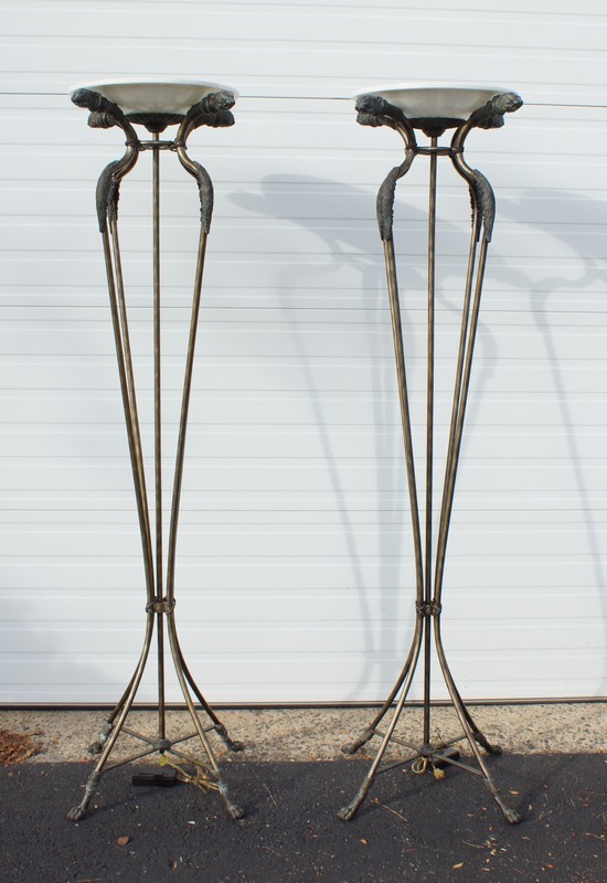 Appraisal: Pr modern torchiere lamps tall