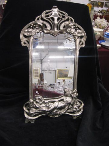 Appraisal: Art Nouveau Style Dressing Mirror reclining lady at base approx