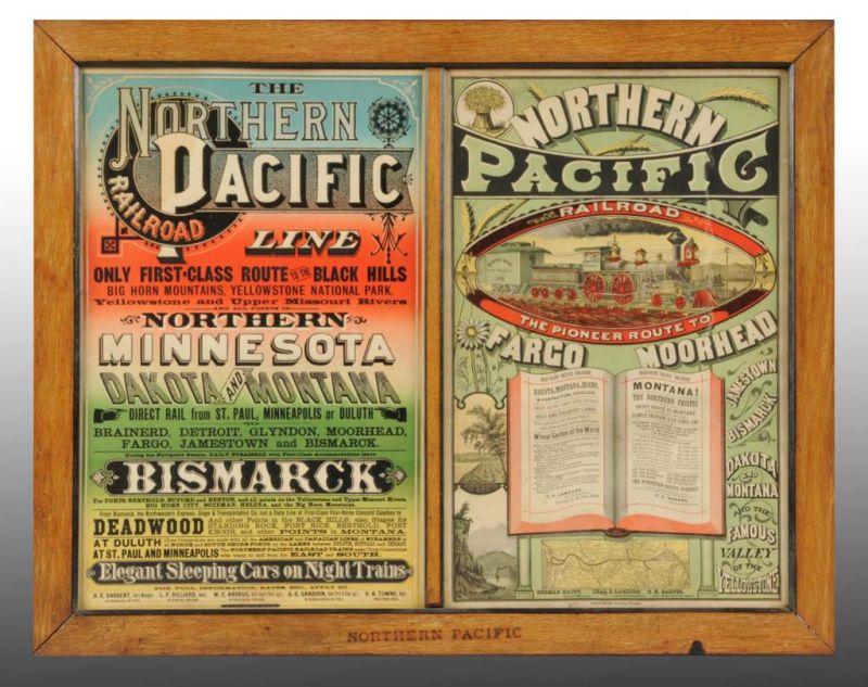 Appraisal: Northern Pacific Double-Panel Advertising Sign Description s to s Includes