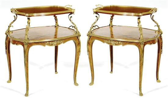 Appraisal: Near pair Napoleon III ormolu-mounted tea tables France third quarter