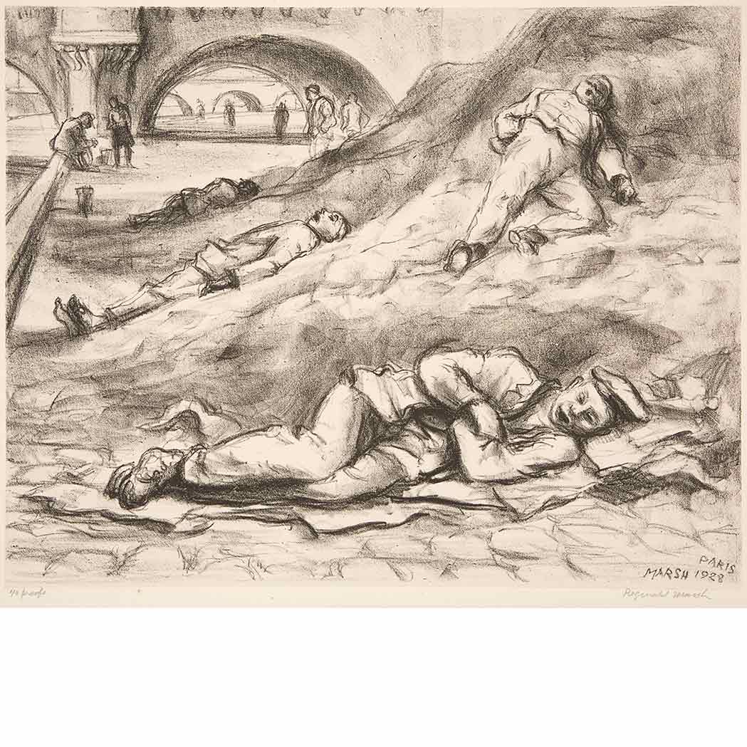 Appraisal: Reginald Marsh - ALONG THE SEINE SASOWSKY Lithograph signed and