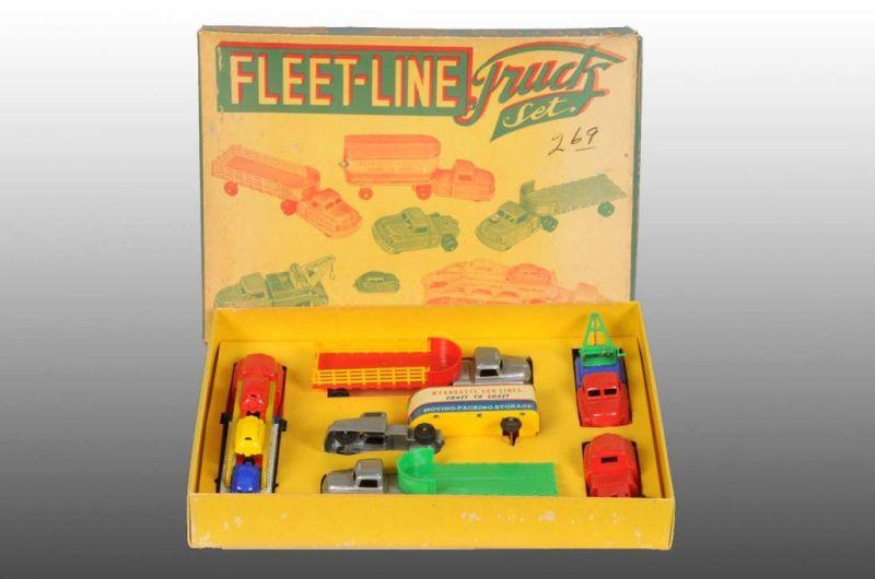 Appraisal: Tin Wyandotte Fleet-Line Toy Truck Set in O B Description