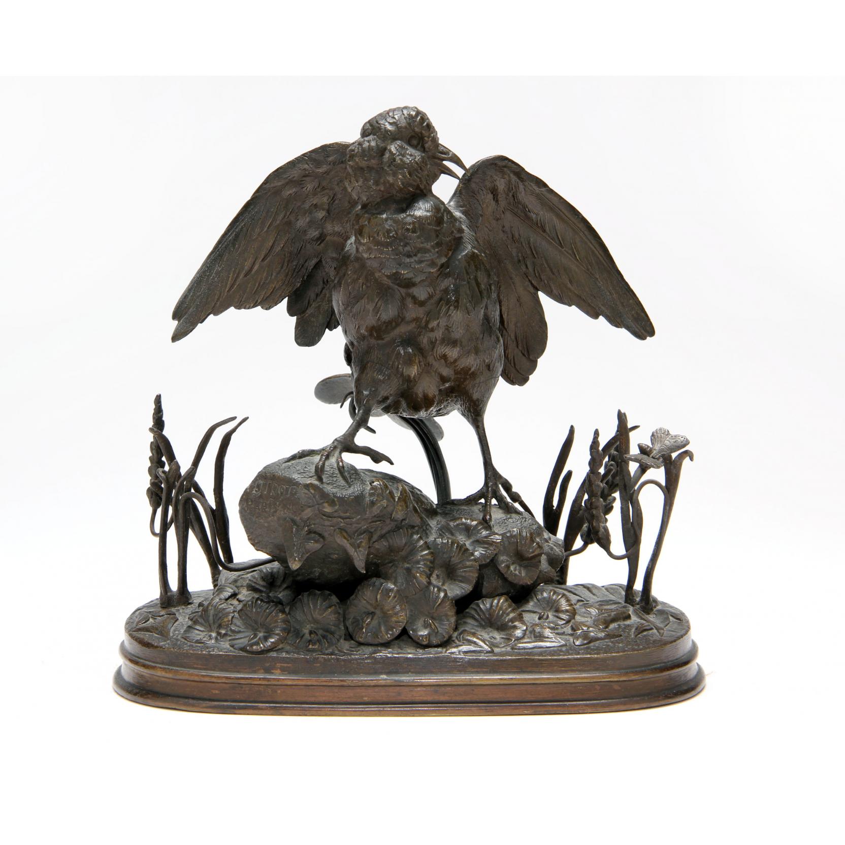 Appraisal: Ferdinand Pautrot French - Naturalist Bronze Bird th century cast